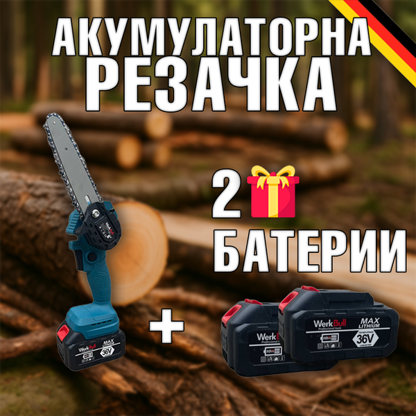 Акумулаторна Резачка за клони 36v 8Ah с 25см. шина с Автоматично