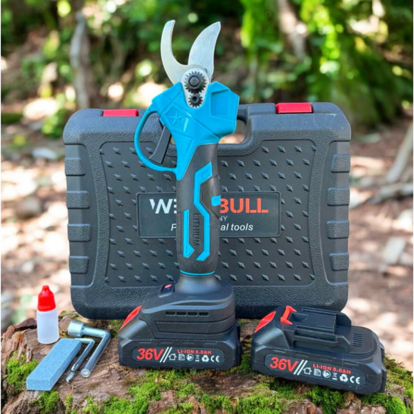 Акумулаторна Безчеткова Ножица WerkBull Germany® /36V 8Ah/ + две батерии и масло – alt